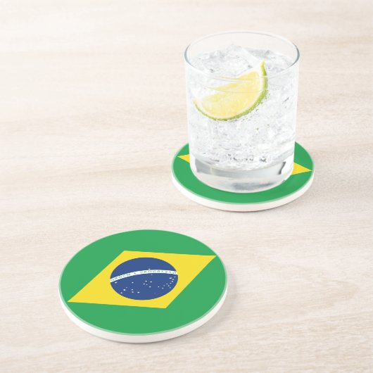 Dessous De Verre En Grès Drapeau du Brésil (Côté)