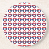 Dessous De Verre En Grès Drapeau du coeur laotien (Devant)