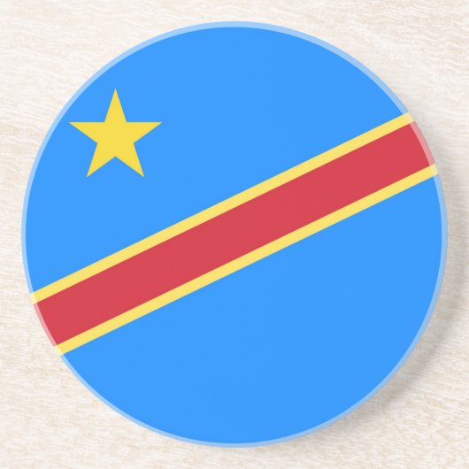 Dessous De Verre En Grès Drapeau du Congo (Devant)