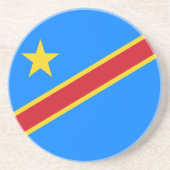 Dessous De Verre En Grès Drapeau du Congo Kinshasa (Devant)