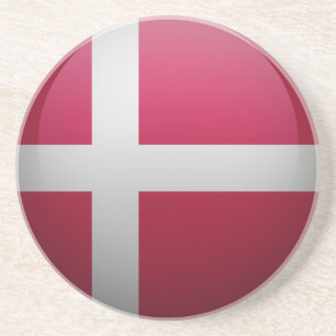 Dessous De Verre En Grès Drapeau du Danemark