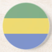 Dessous De Verre En Grès Drapeau du Gabon (Devant)