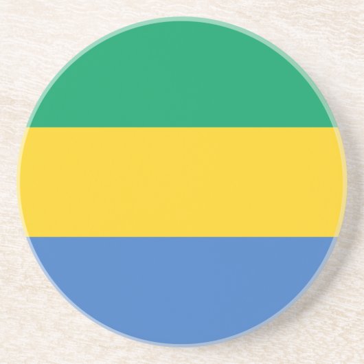 Dessous De Verre En Grès Drapeau du Gabon (Devant)