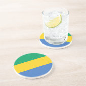 Dessous De Verre En Grès Drapeau du Gabon (Côté)