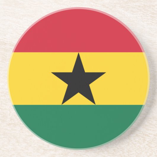 Dessous De Verre En Grès Drapeau du Ghana (Devant)