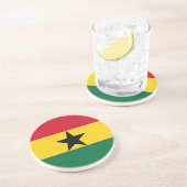 Dessous De Verre En Grès Drapeau du Ghana (Côté)