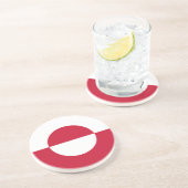 Dessous De Verre En Grès Drapeau du Groenland (Côté)