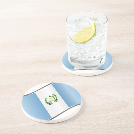 Dessous De Verre En Grès Drapeau du Guatemala (Côté)