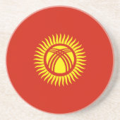 Dessous De Verre En Grès Drapeau du Kirghizistan (Devant)
