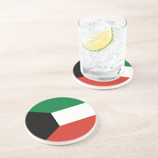 Dessous De Verre En Grès Drapeau du Koweït (Côté)