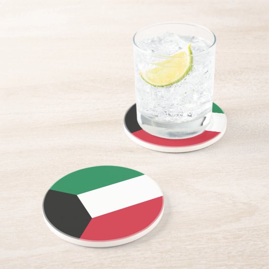 Dessous De Verre En Grès Drapeau du Koweït (Côté)