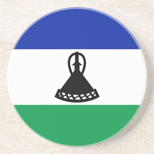Dessous De Verre En Grès Drapeau du Lesotho (Devant)