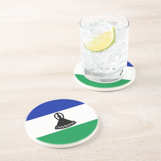 Dessous De Verre En Grès Drapeau du Lesotho (Côté)