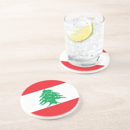 Dessous De Verre En Grès Drapeau du Liban (Côté)