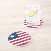 Dessous De Verre En Grès Drapeau du Libéria (Côté)
