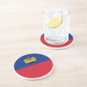 Dessous De Verre En Grès Drapeau du Liechtenstein (Côté)