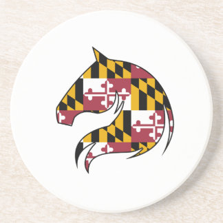 Dessous De Verre En Grès Drapeau du Maryland Tête de Cheval Papier Joue