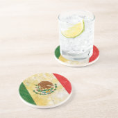 Dessous De Verre En Grès Drapeau du Mexique à Grunge (Côté)