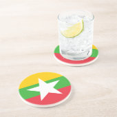 Dessous De Verre En Grès Drapeau du Myanmar (Côté)