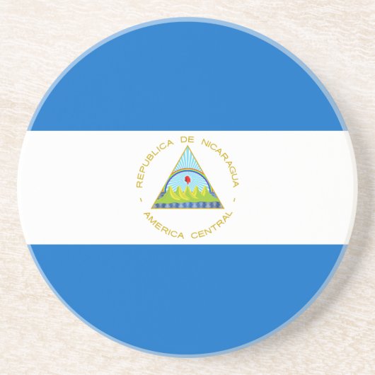 Dessous De Verre En Grès Drapeau du Nicaragua (Devant)