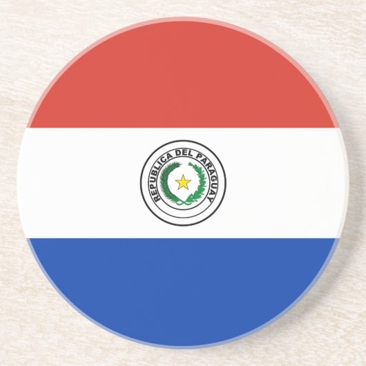 Dessous De Verre En Grès drapeau du Paraguay (Devant)