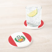 Dessous De Verre En Grès Drapeau du Pérou (Côté)