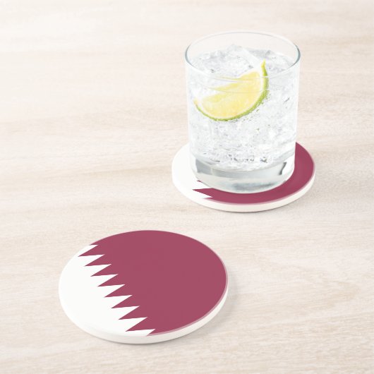 Dessous De Verre En Grès Drapeau du Qatar (Côté)