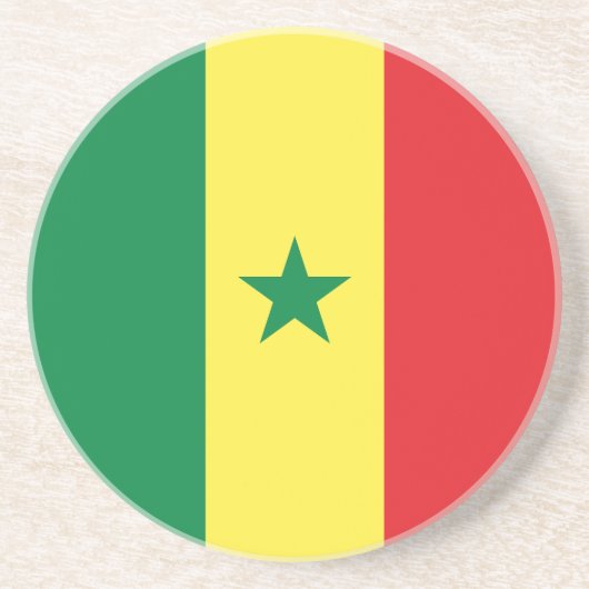 Dessous De Verre En Grès Drapeau du Sénégal (Devant)