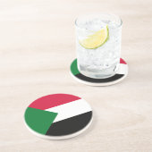 Dessous De Verre En Grès Drapeau du Soudan (Côté)