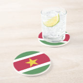 Dessous De Verre En Grès Drapeau du Suriname (Côté)