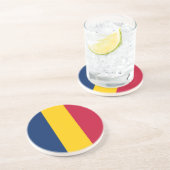 Dessous De Verre En Grès Drapeau du Tchad (Côté)