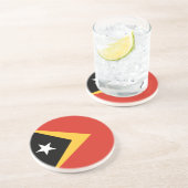 Dessous De Verre En Grès Drapeau du Timor oriental (Côté)
