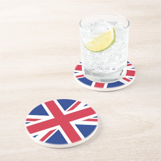 Dessous De Verre En Grès Drapeau d'Union Jack du R-U - version authentique (Côté)