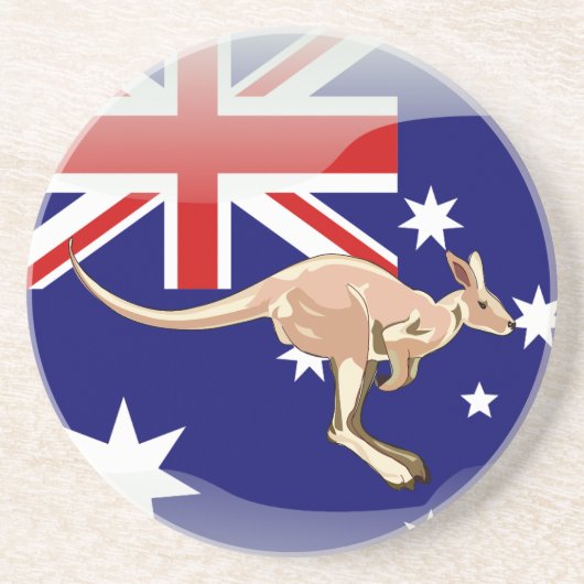 Dessous De Verre En Grès Drapeau en lustré australien (Devant)