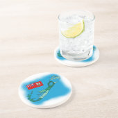Dessous De Verre En Grès Drapeau et carte des Bermudes (Côté)
