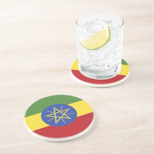Dessous De Verre En Grès Drapeau éthiopien