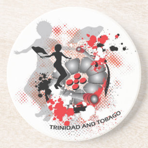 Dessous De Verre En Grès Drapeau femme et Steelpan