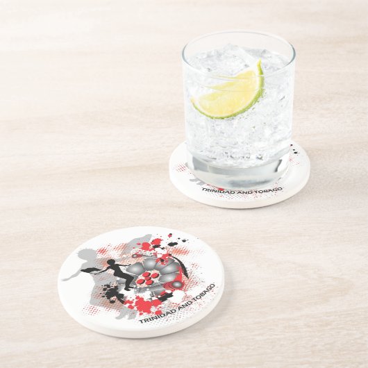 Dessous De Verre En Grès Drapeau femme et Steelpan (Côté)