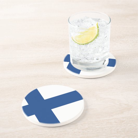 Dessous De Verre En Grès Drapeau Finlande (Côté)