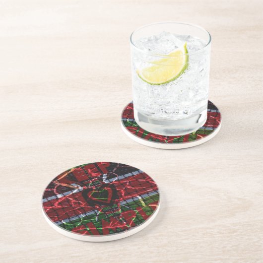 Dessous De Verre En Grès Drapeau fissuré : Faites simple - Résilience kenya (Côté)