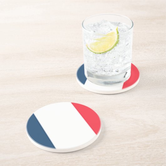 Dessous De Verre En Grès Drapeau français (Côté)