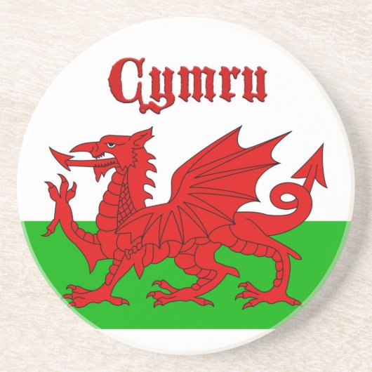 Dessous De Verre En Grès Drapeau gallois Cymru (Devant)