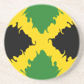 Dessous De Verre En Grès Drapeau Gnarly de la Jamaïque (Devant)