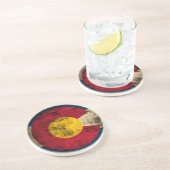 Dessous De Verre En Grès Drapeau grunge du Colorado (Côté)