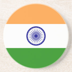 Dessous De Verre En Grès Drapeau Indien - Image de haute qualité