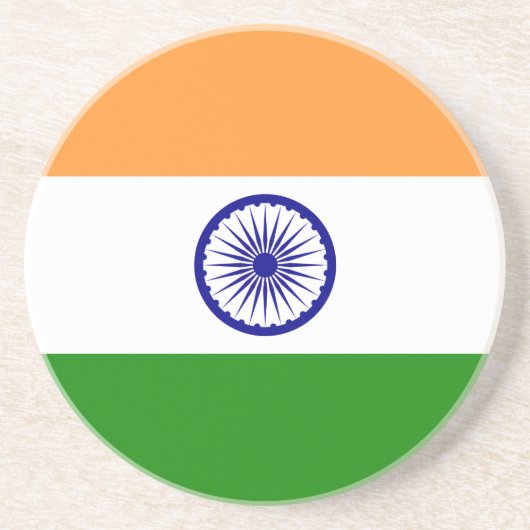 Dessous De Verre En Grès Drapeau Indien - Image de haute qualité (Devant)