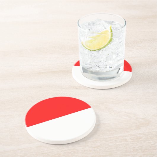 Dessous De Verre En Grès Drapeau Indonésie (Côté)