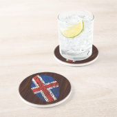 Dessous De Verre En Grès Drapeau islandais d'empreinte digitale de contact (Côté)
