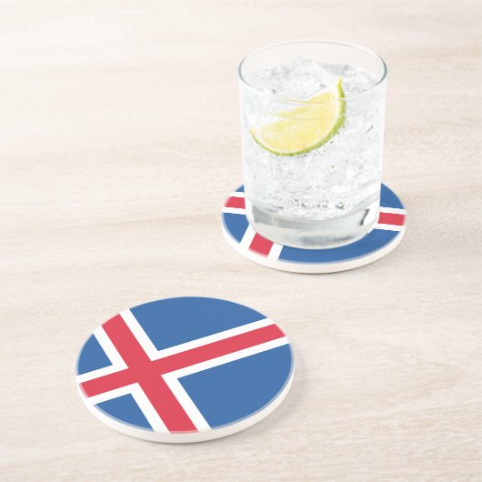 Dessous De Verre En Grès Drapeau Islande (Côté)