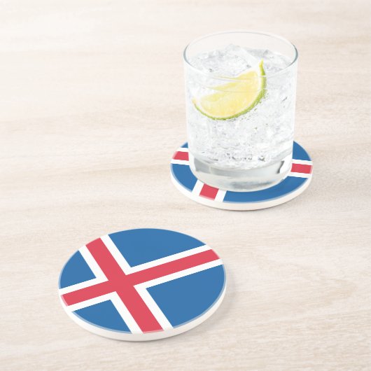Dessous De Verre En Grès Drapeau Islande (Côté)